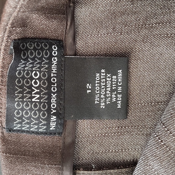 New York Clothing Co Brown 12 A Line Skirt Light Denim Zip Back Flowy Modest - Picture 8 of 9